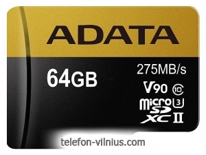 ADATA Premier ONE microSDXC UHS-II U3 Class 10 64GB + SD adapter