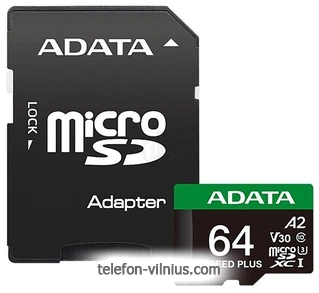 ADATA SPEED PLUS microSDXC 64GB UD64GUI3V30A2SP-RA1 ( )