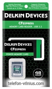 Delkin Devices CFexpress Reader and Card Bundle 128GB DCFX1-128-R