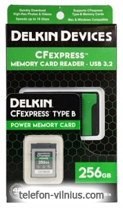 Delkin Devices CFexpress Reader and Card Bundle 256GB DCFX1-256-R