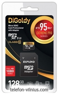 DiGoldy Extreme Pro microSDXC 128GB DG128GCSDXC10UHS-1-ELU3 (  Exployd)