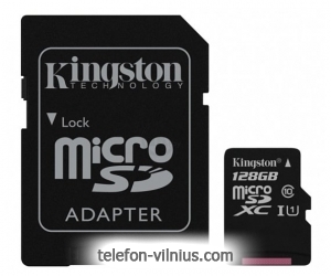 Kingston Canvas Select microSDXC Class 10 UHS-I U1 128GB + SD adapter (SDCS/128GB)