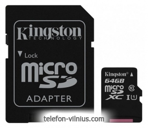 Kingston Canvas Select microSDXC Class 10 UHS-I U1 64GB + SD adapter (SDCS/64GB)