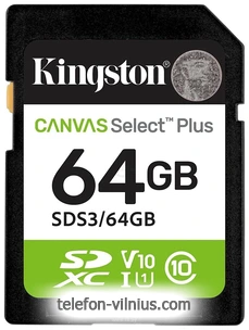 Kingston Canvas Select Plus SDXC 64GB SDS3/64GB