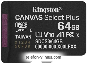 Kingston Canvas Select Plus microSDXC 64GB SDCS3/64GBSP