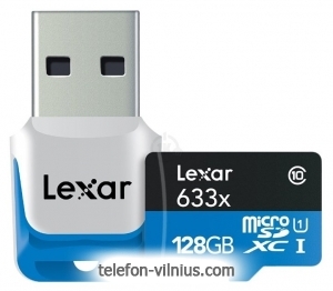 Lexar microSDXC Class 10 UHS Class 1 633x 128GB + USB 3.0 reader