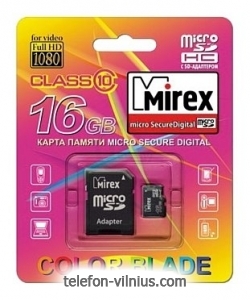 Mirex microSDHC Class 10 16GB + SD adapter