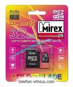 Mirex microSDHC Class 10 32GB + SD adapter