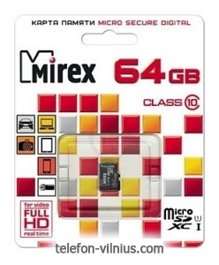 Mirex microSDXC Class 10 UHS-I U1 64GB + SD adapter