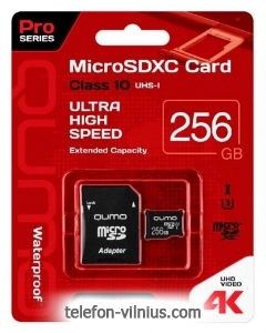 Qumo microSDXC class 10 UHS Class 3 256GB + SD adapter