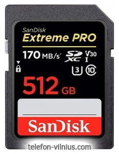 SanDisk Extreme Pro SDXC UHS Class 3 V30 170MB/s 512GB