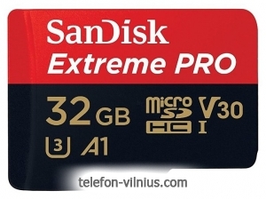 SanDisk Extreme Pro microSDHC Class 10 UHS Class 3 V30 A1 100MB/s 32GB + SD adapter