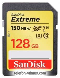 SanDisk Extreme SDXC Class 10 UHS Class 3 V30 150MB/s 128GB