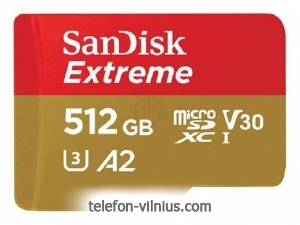 SanDisk Extreme microSDXC Class 10 UHS Class 3 V30 A2 160MB/s 512GB + SD adapter