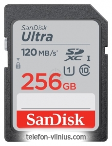 SanDisk Ultra SDXC Class 10 UHS-I 120MB/s 256GB