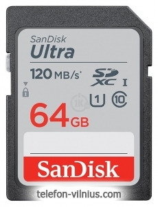 SanDisk Ultra SDXC Class 10 UHS-I 120MB/s 64GB