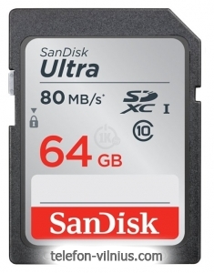 Sandisk Ultra SDXC Class 10 UHS-I 80MB/s 64GB