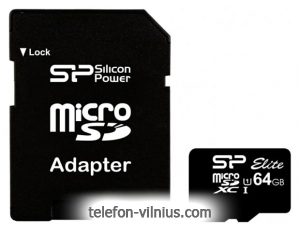 Silicon Power ELITE microSDXC 64GB UHS Class 1 Class 10 + SD adapter