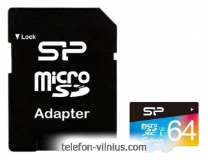 Silicon Power Superior Pro microSDXC 64GB UHS Class 3 Class 10 + SD adapter