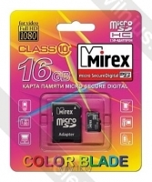 Mirex microSDHC Class 10 16GB + SD adapter