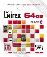 Mirex microSDXC Class 10 UHS-I U1 64GB + SD adapter