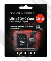 Qumo microSDHC class 10 UHS-I U1 16GB + SD adapter