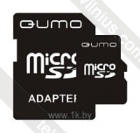 Qumo microSDHC class 4 4GB + SD adapter