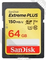 SanDisk Extreme PLUS SDXC Class 10 UHS Class 3 V30 150MB/s 64GB